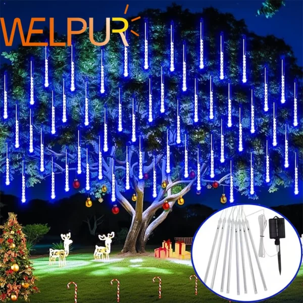 Lights Outdoor Solar Meteor Shower Lights 8 Tubes