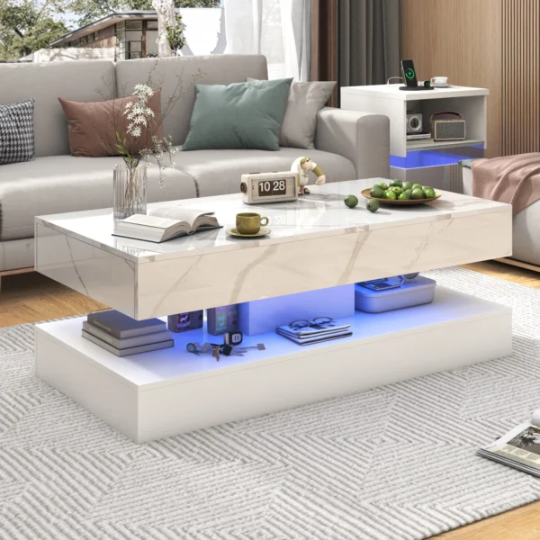 Modern Stylish Coffee Table with LED lights,