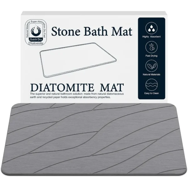 Quick Drying Stone Bath Mat, Non Slip