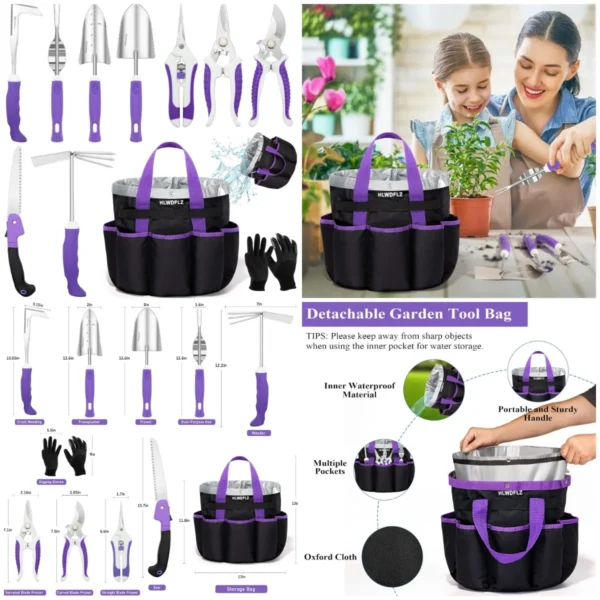 Purple Garden Tool Set for Women - 11PCS