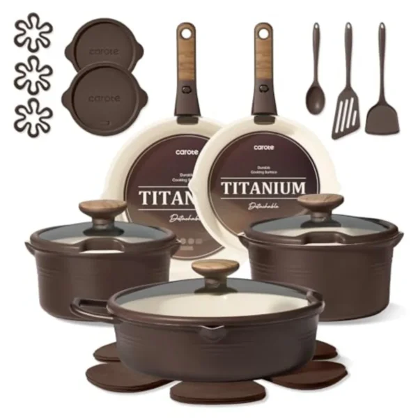 22Pcs Titanium Cookware Set Pots and Pans