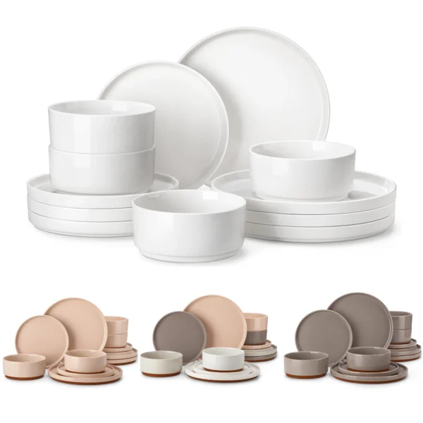 MALACASA 12/24 PCS LEAH Porcelain Dinneware Set