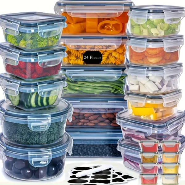48Pcs BPA-Free Food Storage Set - 24  Containers