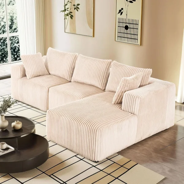 Cloud Modular Sofa Couch with L-Shape Chaise,