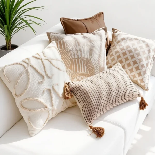 Textured Woven 45x45 Decorative Pillowcase Boho