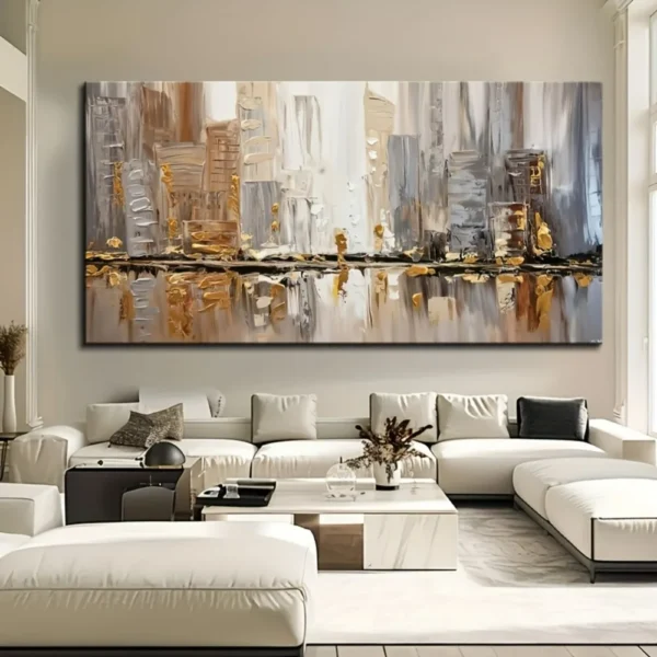 Large modern abstract oil painting, 1.5 inch