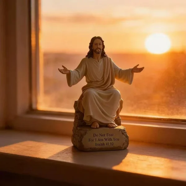 Jesus Open Arms Blessing Statue With Bible Verse