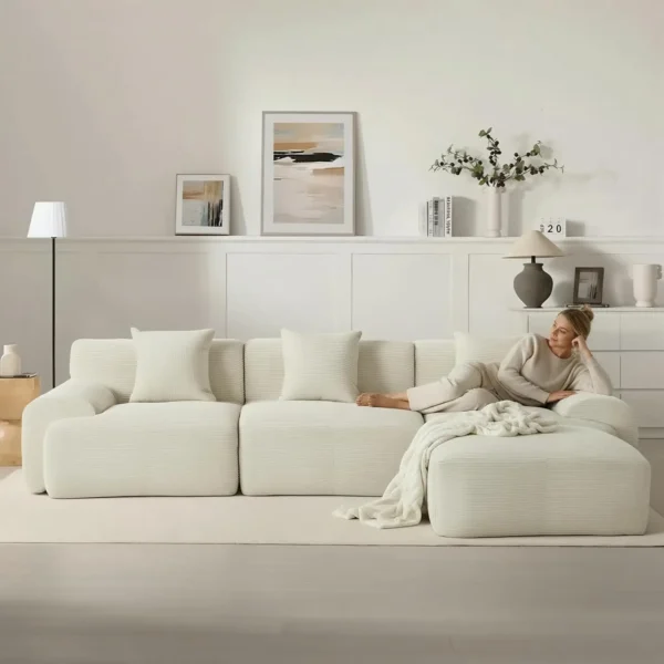 107in Modular Sectional Sofa with Ottoman