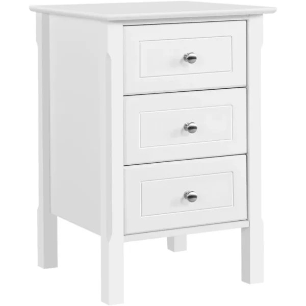3 Drawer End Table with Solid Wood Legs,