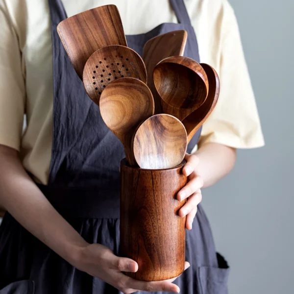 Wood Kitchenware Cooking Set Household Spatula