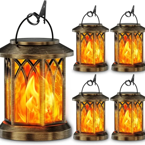 Waterproof Flickering Flame Solar Lantern Outdoor