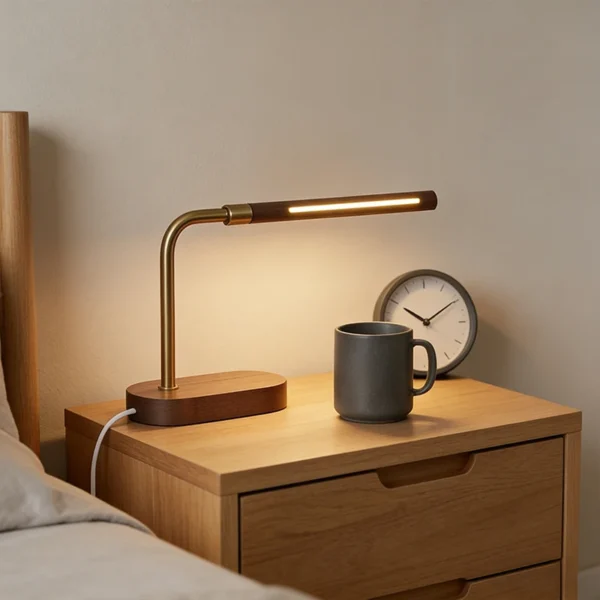 Wooden COB Desk Lamp USB Powered  30° Adjustable