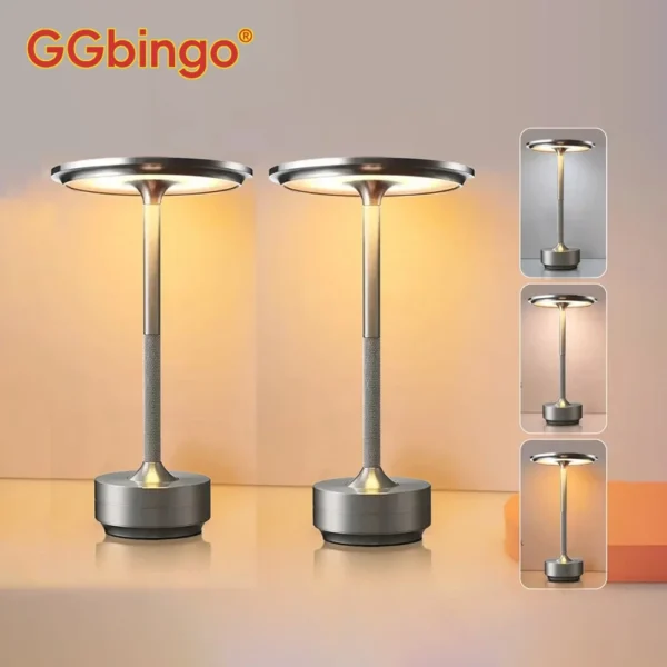 2PCS Rechargeable Wireless Table Lamp LED Touch