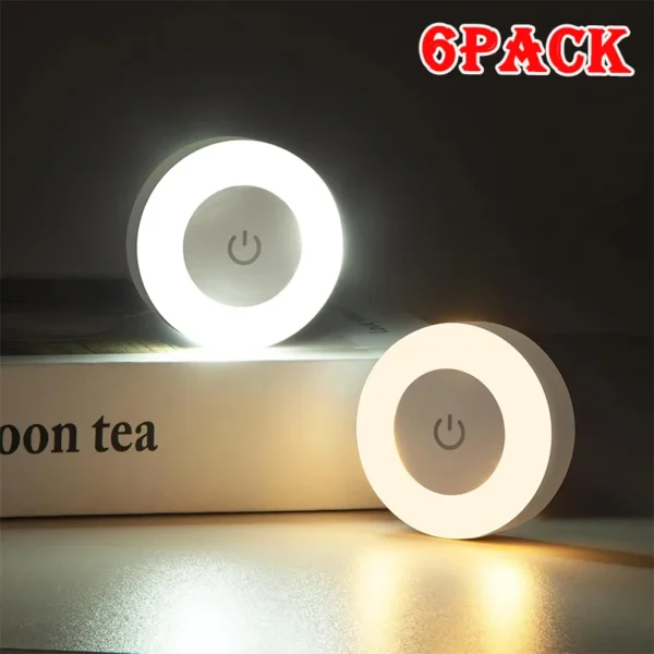 1-6Pcs Energy Saving LED Night Lights Touch Sensor